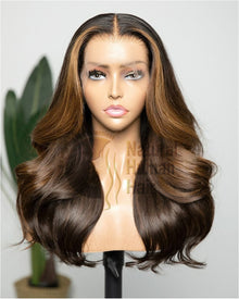  16 Inch 180% Density Wavy Glueless Lace Front Wigs Natural Human Hair
