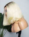 Human Hair Wig 12 Inch Blonde Bob lace front wig