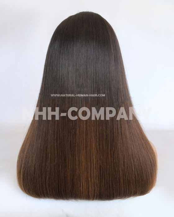 Human Hair Wig 18 Inch Straight Ombre 180% Density Glueless Lace Front Wig