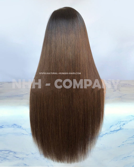 Human Hair Wig 24 Inch Silky Straight Ombre Color Virgin Hair Lace Front Wig