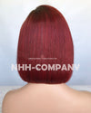 Human Hair Wig 10 Inch Ombre Red Short Bob  Glueelss Lace Front Wig