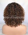Human Hair Wig  4 Inch Ombre Blonde Virgin Human Hair Wavy Glueless Wig