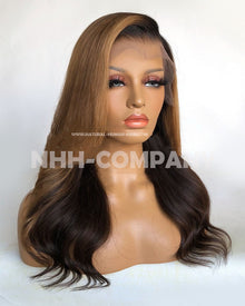  Human Hair Wig 16 Inch Side Parting 180% Density T Frontal Wig