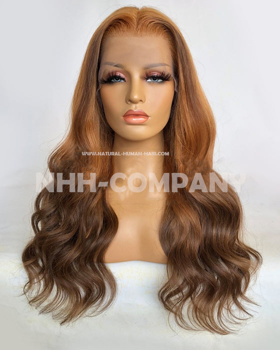 Human Hair Wig 20 Inch 180% Density Ombre Wavy Lace Front Wig