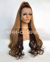 Human Hair Wig 26 Inch Ombre Color Wavy T Frontal Wig