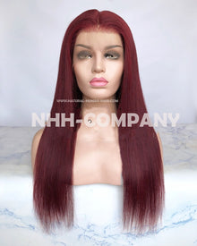  Human Hair Wig 18 Inch Virgin Human Hair color #99J  Glueless Full Lace Wig