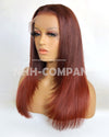 Human Hair Wig Ombre Color 16 Inch T Lace Closure Wig