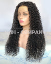 Human Hair Wig 24 Inch Natural Color 10mm Curly  Virgin Human Hair Lace Front Wig