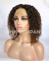 Human Hair Wig 12 Inch Ombre Color Curly Bleached Knots Lace Front Wig