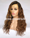 Human Hair Wig  20 Inch Virgin Hair Ombre color Natural Wave Glueless Lace Front Wig