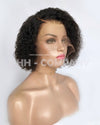 Human Hair Wig 8 Inch Bob Curly Pre-plucked Bleached Hairline Lace Front Wig